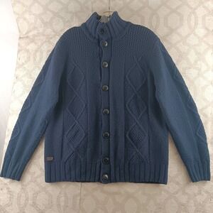 Lacoste Sweater Mens 5 Blue Cardigan Knit